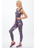 Bunte Sportleggings in geometrischen Formen / Lila H0010 - Online-Shop - Boutique